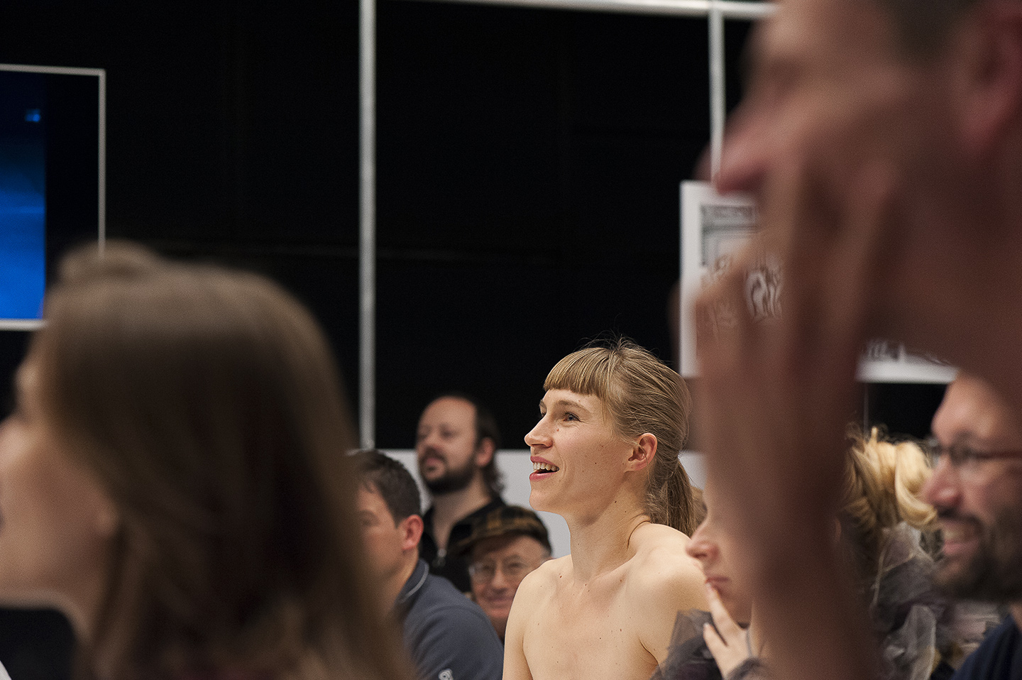 Audience enjoying a performance at an event.