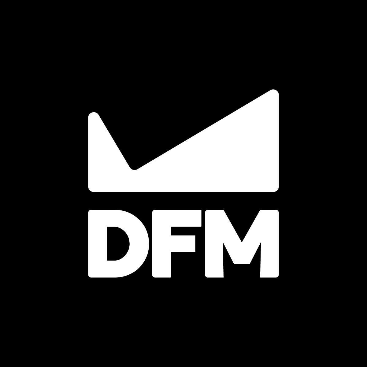 DFM logo with black background